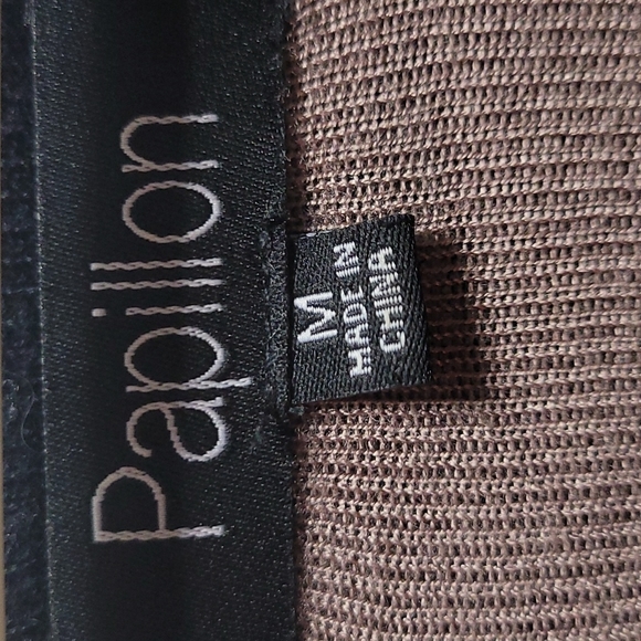 Papillon Demask Sweater Dress medium black and tan soft and lightweight - Picture 3 of 9